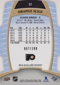 2019-20 Upper Deck Allure - Orange Slice #17 Claude Giroux Back