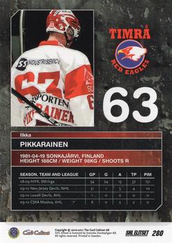 2010-11 SHL Elitset - Limited Edition #280 Ilkka Pikkarainen Back