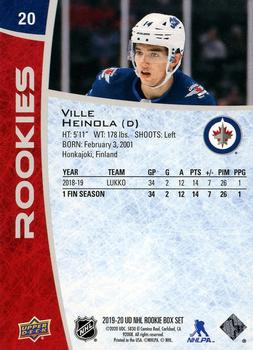 2019-20 Upper Deck NHL Rookie Box Set #20 Ville Heinola Back