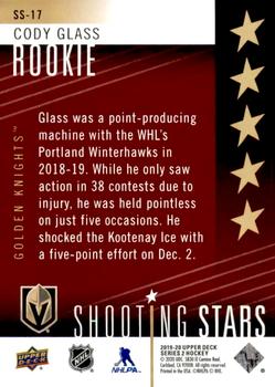 2019-20 Upper Deck - Shooting Stars Rookies Red #SS-17 Cody Glass Back