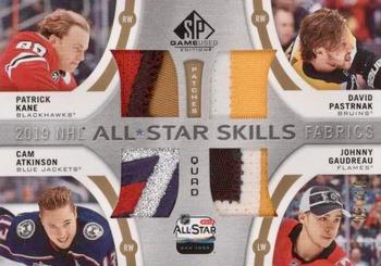 2019-20 SP Game Used - 2019 NHL All-Star Skills Fabric Quads Patch #AS4-WING Patrick Kane / David Pastrnak / Cam Atkinson / Johnny Gaudreau Front