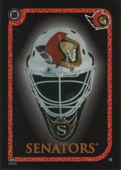 1995 Peninsula Vending NHL Goalie Mask Stickers #18 Ottawa Senators Front