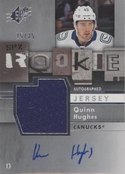 2019-20 SPx - 2009-10 Retro Rookie Autographed Jersey #09-QH Quinn Hughes Front