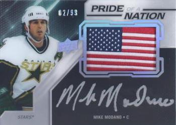 2019-20 SPx - UD Black Pride of a Nation Auto Manufactured Patch #PNA-MM Mike Modano Front