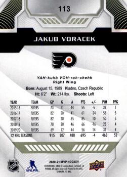 2020-21 Upper Deck MVP #113 Jakub Voracek Back