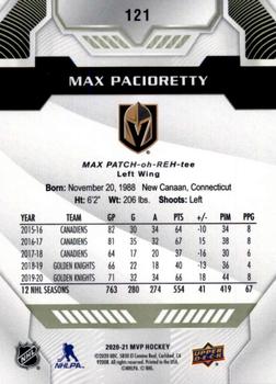 2020-21 Upper Deck MVP #121 Max Pacioretty Back