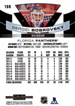 2019-20 O-Pee-Chee Platinum - Rainbow #108 Sergei Bobrovsky Back