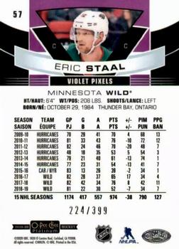 2019-20 O-Pee-Chee Platinum - Violet Pixels #57 Eric Staal Back