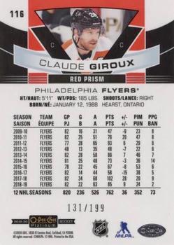 2019-20 O-Pee-Chee Platinum - Red Prism #116 Claude Giroux Back