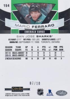2019-20 O-Pee-Chee Platinum - Emerald Surge #154 Mario Ferraro Back