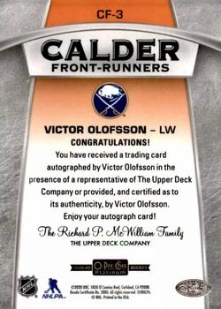 2019-20 O-Pee-Chee Platinum - Calder Front-Runners Autographs #CF-3 Victor Olofsson Back