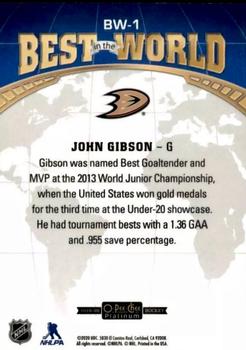 2019-20 O-Pee-Chee Platinum - Best in the World #BW-1 John Gibson Back