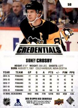 2019-20 Upper Deck Credentials - Red #50 Sidney Crosby Back