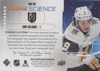 2019-20 Upper Deck Credentials - Rookie Science Autograph #RS-10 Cody Glass Back