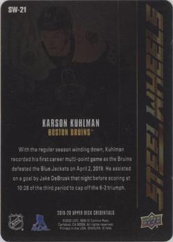 2019-20 Upper Deck Credentials - Steel Wheels Gold #SW-21 Karson Kuhlman Back