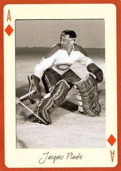 2005 Hockey Legends Montreal Canadiens Playing Cards #A♦ Jacques Plante Front