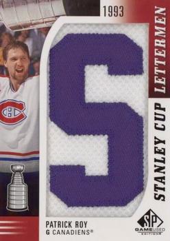 2019-20 SP Game Used - Stanley Cup Letterman Patches #SCL-PR-S Patrick Roy Front
