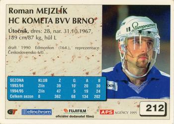 1995-96 APS Extraliga (Czech) #212 Roman Mejzlik Back