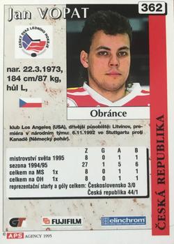 1995-96 APS Extraliga (Czech) #362 Jan Vopat Back