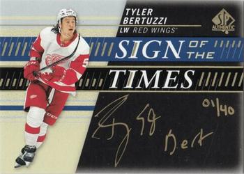 2019-20 SP Authentic - Sign of the Times Black #SOTT-TB Tyler Bertuzzi Front