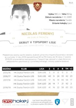2019-20 SportZoo Tipsport Liga All Star 2020 - TL 2019-20 Rookie Rockets Update #RU5 Nicolas Ferenyi Back