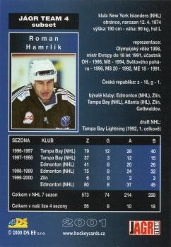 2000-01 Czech DS Extraliga - Team Jagr #JT4 Roman Hamrlik Back
