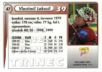 2001-02 Czech OFS #47 Vlastimil Lakosil Back
