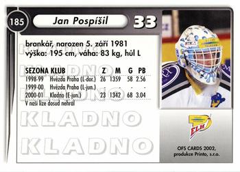 2001-02 Czech OFS #185 Jan Pospisil Back