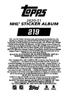2020-21 Topps NHL Sticker Collection #219 Noel Acciari Back