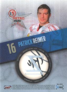 2011-12 Playercards (DEL) - Zenith Performance #DEL-ZE03 Patrick Reimer Back