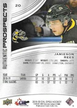 2019-20 SP Game Used CHL #20 Jamieson Rees Back