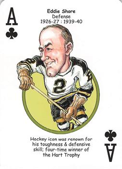 2013 Hero Decks Boston Bruins Hockey Heroes Playing Cards #A♣ Eddie Shore Front