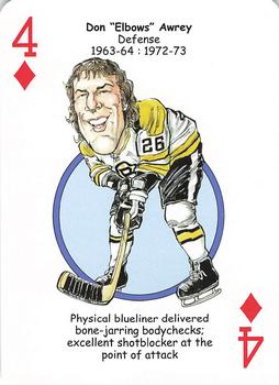 2013 Hero Decks Boston Bruins Hockey Heroes Playing Cards #4♦ Don Awrey Front