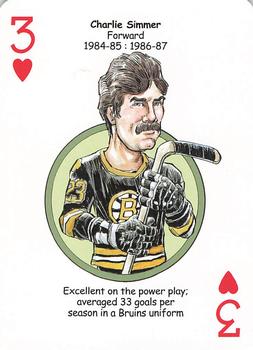 2013 Hero Decks Boston Bruins Hockey Heroes Playing Cards #3♥ Charlie Simmer Front