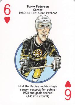 2013 Hero Decks Boston Bruins Hockey Heroes Playing Cards #6♥ Barry Pederson Front