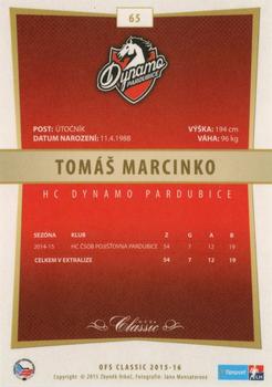 2015-16 OFS Classic Série I #65 Tomas Marcinko Back