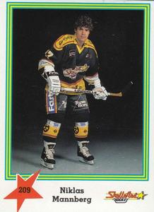 1989-90 Semic Elitserien (Swedish) Stickers #209 Niklas Mannberg Front