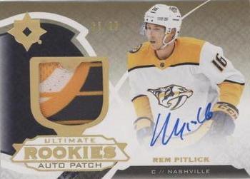 2019-20 Upper Deck Ultimate Collection - Ultimate Rookies Auto Patch #117 Rem Pitlick Front