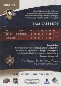 2019-20 Upper Deck Ultimate Collection - Retro Ultimate Rookies Autographed #RRA-SL Sam Lafferty Back