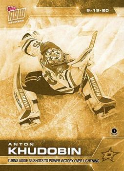 2019-20 Topps Now NHL Stickers - Stanley Cup Playoffs Gold #SCP-184G Anton Khudobin Front