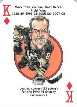2017 Hero Decks Pittsburgh Penguins Hockey Heroes Playing Cards #K♦ Mark Recchi Front