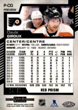2020-21 O-Pee-Chee - O-Pee-Chee Platinum Preview Red Prism #P-CG Claude Giroux Back