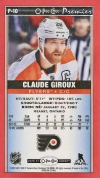 2020-21 O-Pee-Chee - O-Pee-Chee Premier Tallboys Red #P-10 Claude Giroux Back