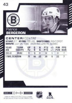 2020-21 O-Pee-Chee - Variant Rookie Year #43 Patrice Bergeron Back