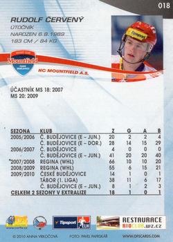 2010-11 Czech OFS Plus #18 Rudolf Cerveny Back