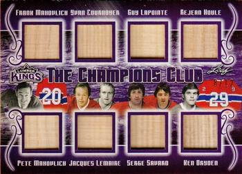 2019-20 Leaf Lumber Kings - The Champions Club Purple #TCC-09 Frank Mahovlich / Pete Mahovlich / Yvan Cournoyer / Jacques Lemaire / Guy Lapointe / Serge Savard / Rejean Houle / Ken Dryden Front