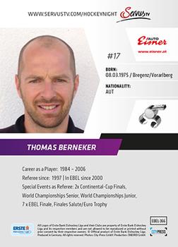 2014-15 Playercards Premium (EBEL) #366 Thomas Berneker Back