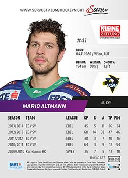 2014-15 Playercards (EBEL) #EBEL-052 Mario Altmann Back