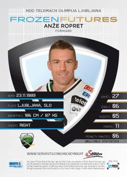2012-13 Playercards EBEL - Frozen Futures #EBEL-FF06 Anze Ropret Back