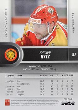2012-13 Swiss National League #206 Philipp Rytz Back